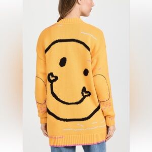 Yellow Open-Front Button Cardigan Sweater